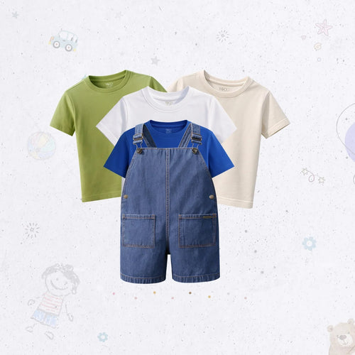 Pocket Dungaree Combo Pack - Blue