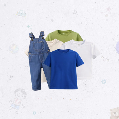 Casual Dungaree Set - Light Blue