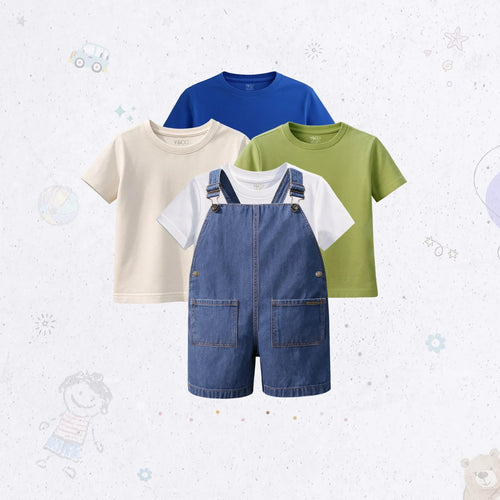 Pocket Dungaree Combo Pack - Blue