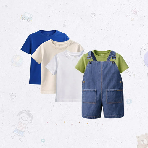 Pocket Dungaree Combo Pack - Blue