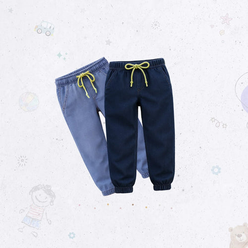 Cuff Denim Jogger Set