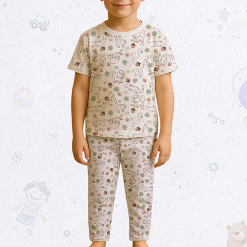 Short Sleeve Animal Print Pj Set