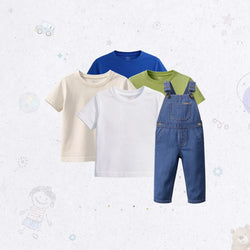 Casual Dungaree Set – Light Blue