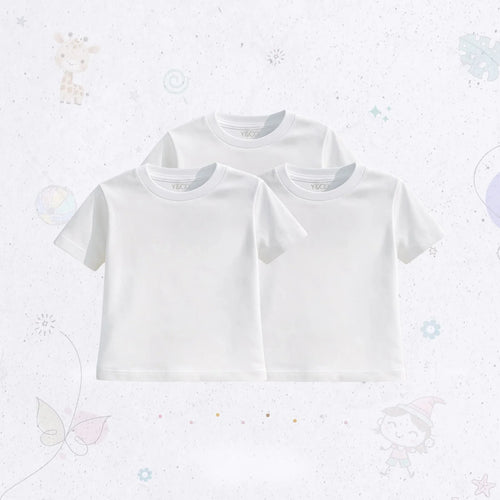 Plain T-Shirt Set White