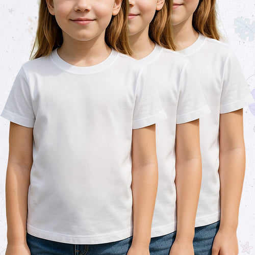 طقم تي شيرت أبيض سادة