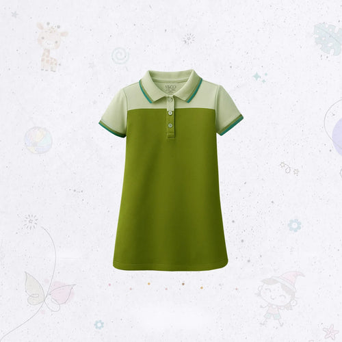 green polo dress girls Ccrftgi Polo Dress for Kids Girls Size 7 School Uniform Cute Western Ethnic Style Pleated Flare Skater Polo Dresses Back To School Summer Button