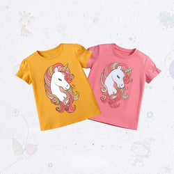 Puff Sleeves Unicorn T-Shirt Set
