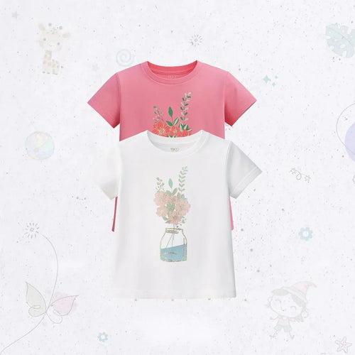 Flower Vase Drop Shoulder T-Shirt Set