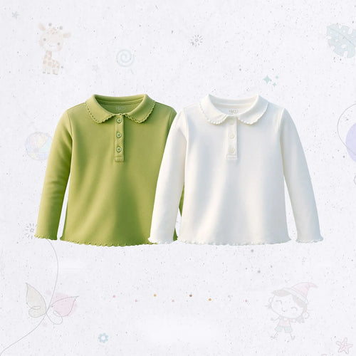 Rib Lettuce Polo Shirt Set
