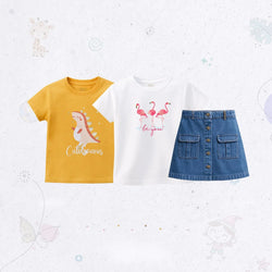 Fun Denim Pocket Skirt Set