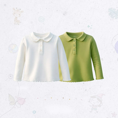Rib Lettuce Polo Shirt Set