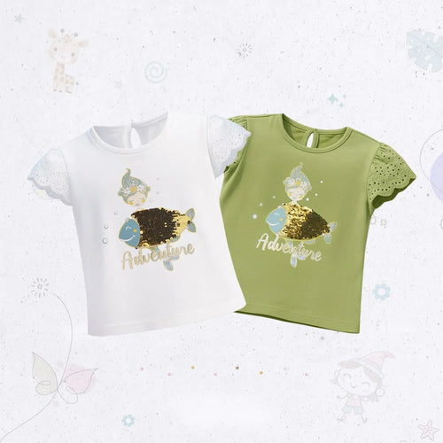 UNDERWATER FRILL LACE T-SHIRT SET