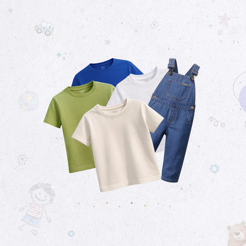Casual Dungaree Set – Light Blue