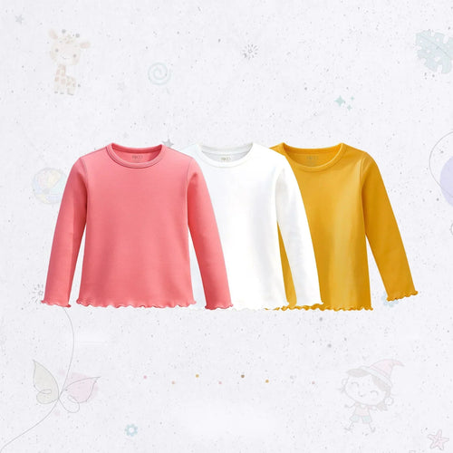 Multicolor Long-Sleeve Rib T-shirt Set