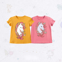 Puff Sleeves Unicorn T-Shirt Set