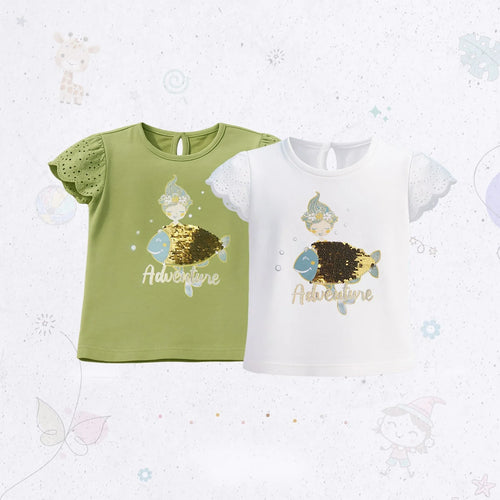 UNDERWATER FRILL LACE T-SHIRT SET
