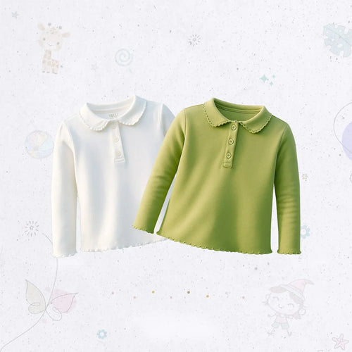 Rib Lettuce Polo Shirt Set