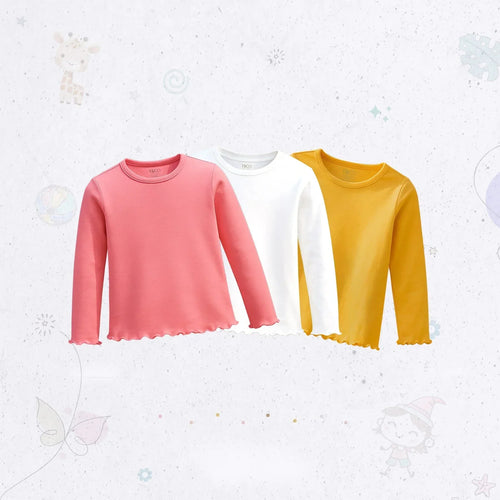 Multicolor Long-Sleeve Rib T-shirt Set