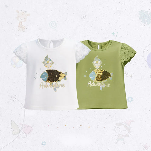 UNDERWATER FRILL LACE T-SHIRT SET