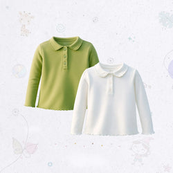 Rib Lettuce Polo Shirt Set