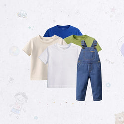 Casual Dungaree Set – Light Blue