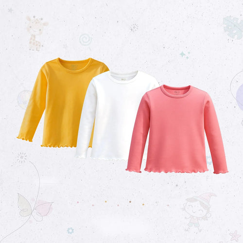 Multicolor Long-Sleeve Rib T-shirt Set