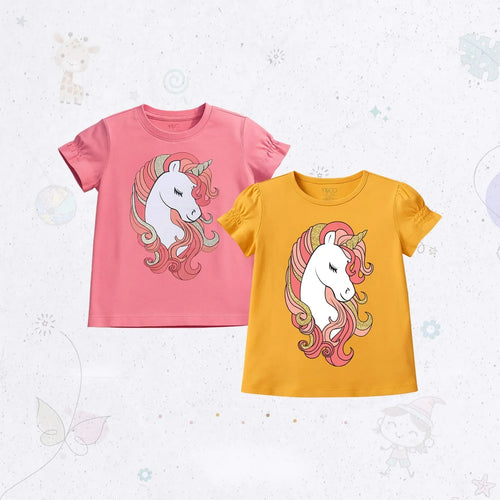 Puff Sleeves Unicorn T-Shirt Set